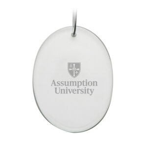 Assumption Greyhounds 2.75'' x 3.75'' Glass Oval Ornament