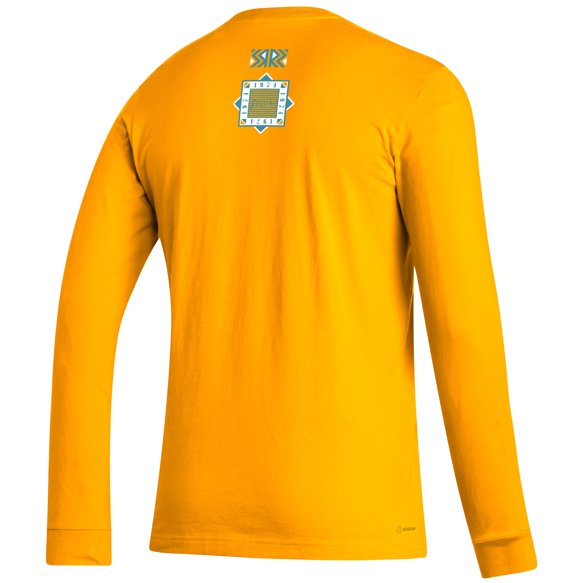 Men's adidas Gold San Jose Sharks Reverse Retro 2.0 Fresh Playmaker Long Sleeve T-Shirt - Image 4