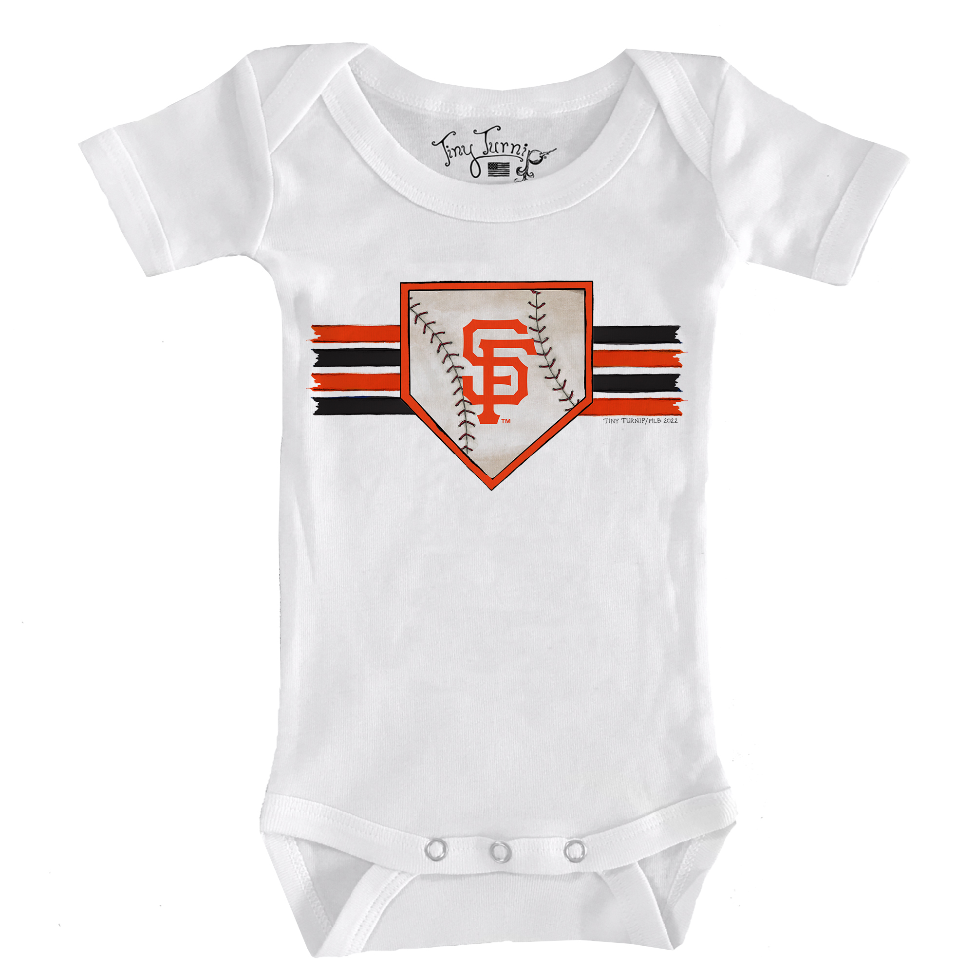 Infant Tiny Turnip White San Francisco Giants Base Stripe Bodysuit