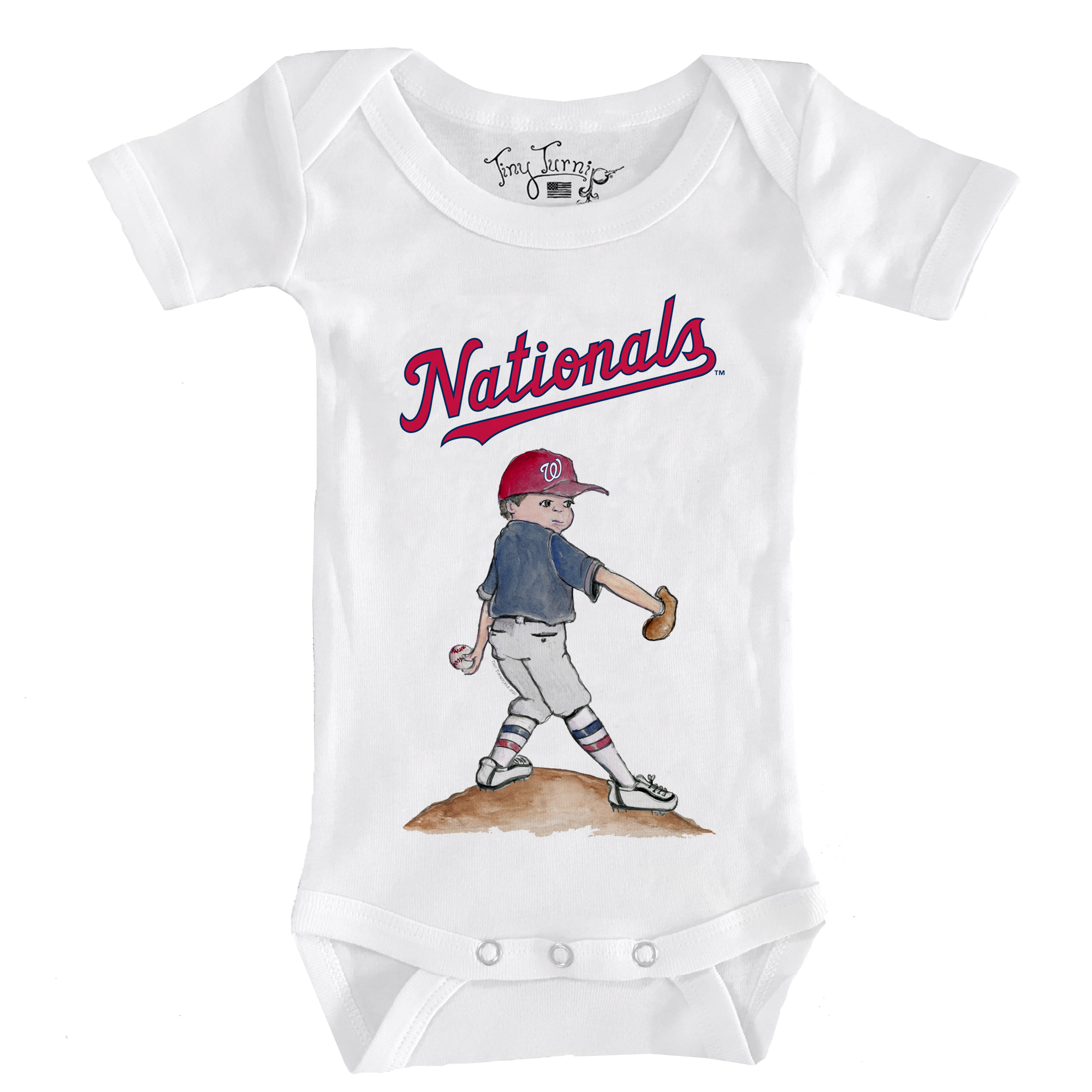 Infant Tiny Turnip White Washington Nationals Clemente Bodysuit