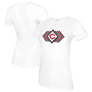 Women's Tiny Turnip White Cincinnati Reds Prism Arrows T-Shirt
