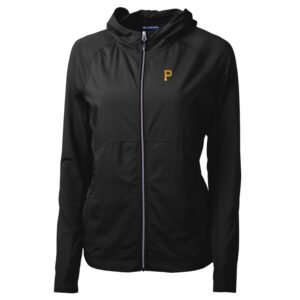 Women's Cutter & Buck Black Pittsburgh Pirates Adapt Eco Knit Full-Zip Jacket