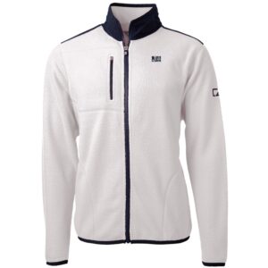 Men's Cutter & Buck Cream Jackson State Tigers Team Logo Cascade Eco Sherpa Fleece Full-Zip Jacket
