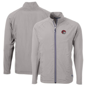 Men's Cutter & Buck Gray Winston-Salem State Rams Big & Tall Adapt Eco Knit Hybrid Recycled Full-Zip Jacket