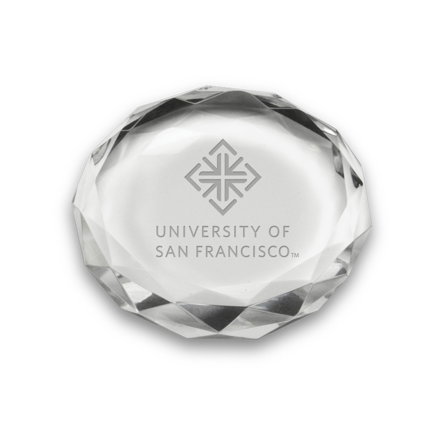 San Francisco Dons 3'' Optic Crystal Faceted Paperweight