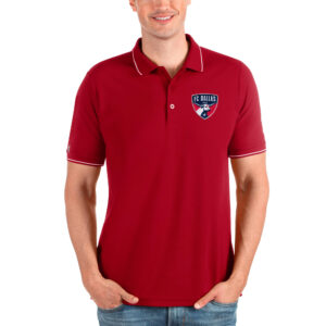 Men's Antigua Red FC Dallas  Solid Pique Polo