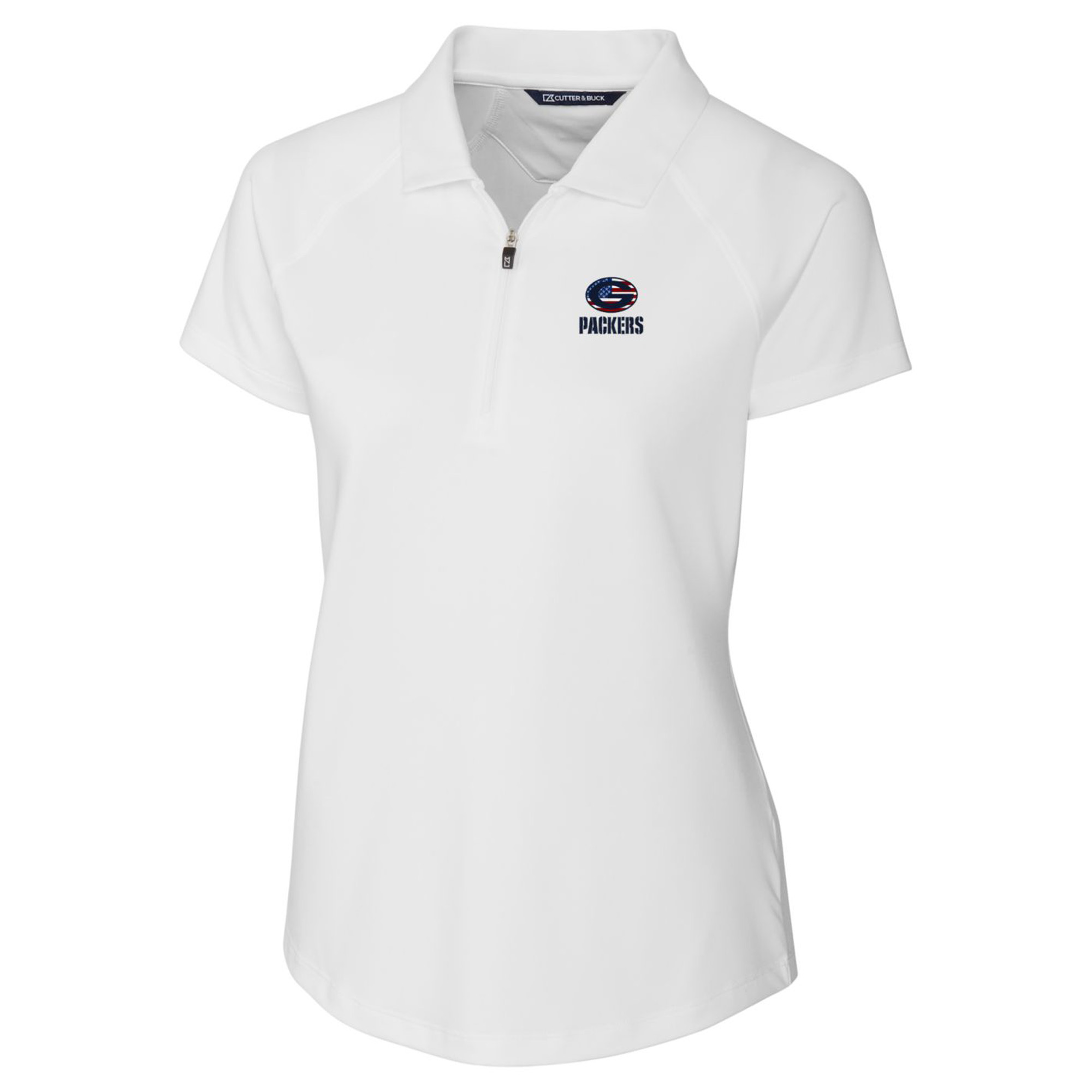 Women's Cutter & Buck White Green Bay Packers Forge Stretch Polo - Image 6