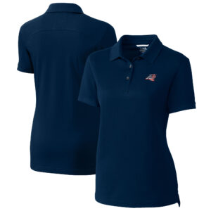 Women's Cutter & Buck Navy Carolina Panthers Advantage DryTec Tri-Blend Pique Polo