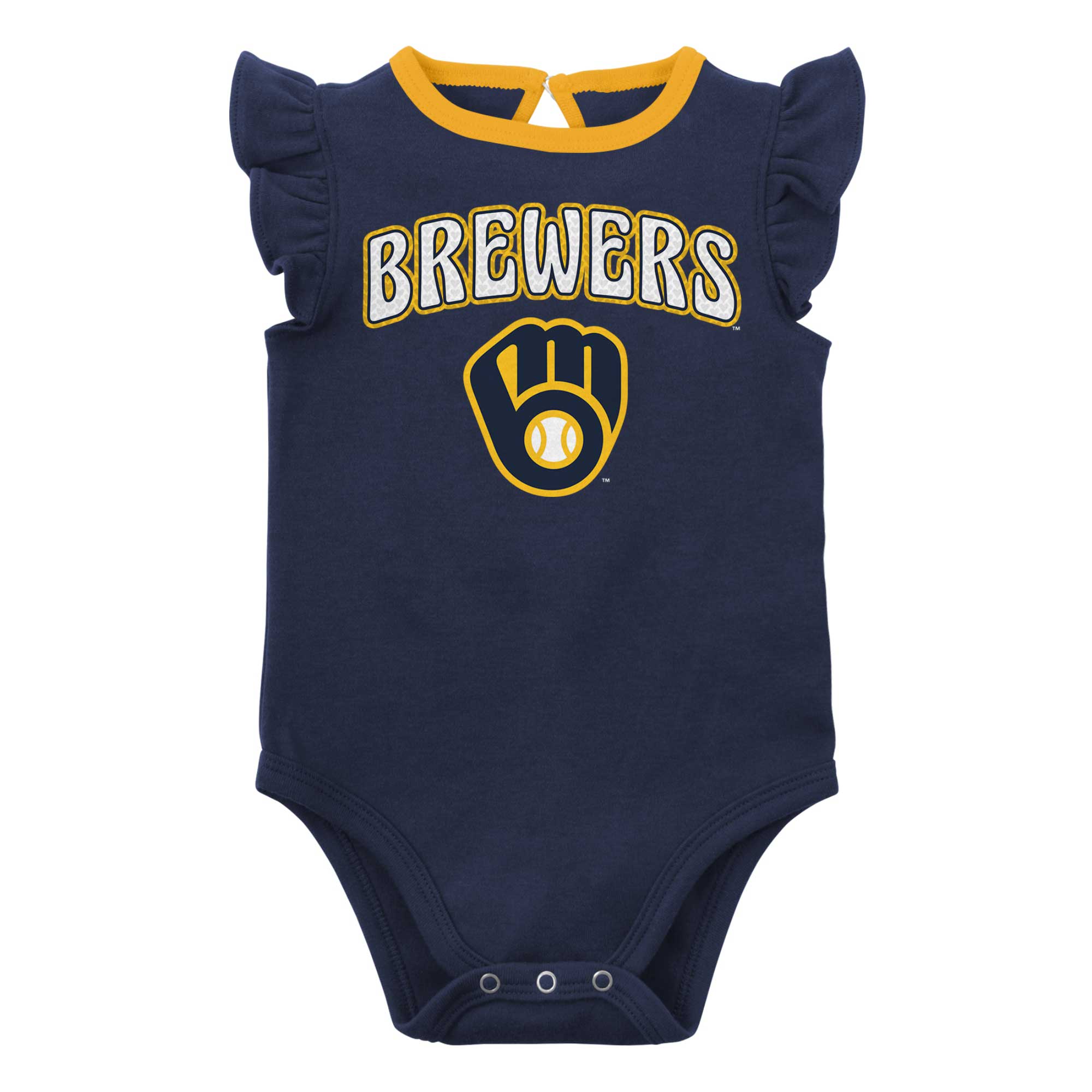 Girls Newborn & Infant Navy/Heather Gray Milwaukee Brewers Little Fan Two-Pack Bodysuit Set - Image 9