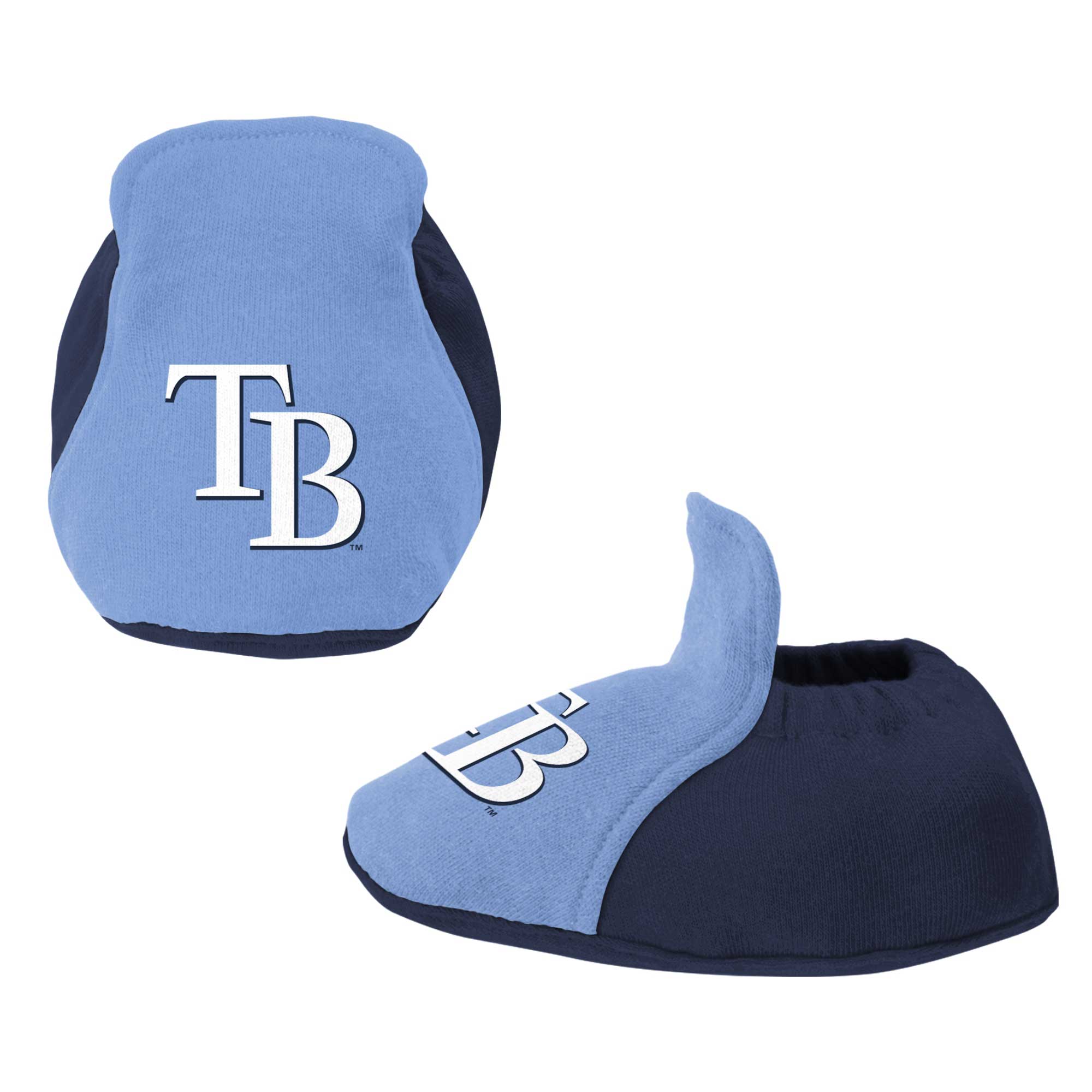 Newborn & Infant Navy/Light Blue Tampa Bay Rays Three-Piece Love of Baseball Bib Bodysuit & Booties Set - Image 10