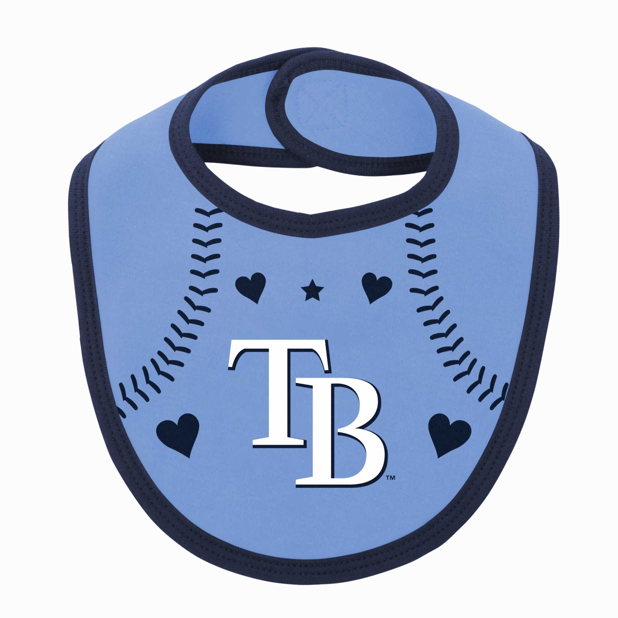 Newborn & Infant Navy/Light Blue Tampa Bay Rays Three-Piece Love of Baseball Bib Bodysuit & Booties Set - Image 11