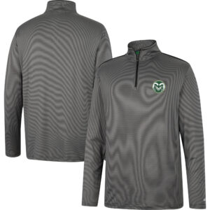 Men's Colosseum Charcoal Colorado State Rams Logo Quarter-Zip Windshirt