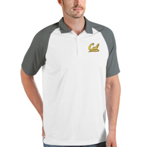 Men's Antigua White/Steel Cal Bears Nova Polo