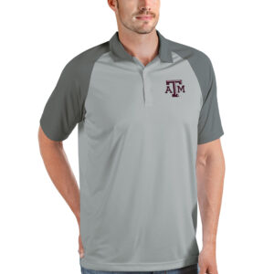 Men's Antigua Silver/Steel Texas A&M Aggies Nova Polo