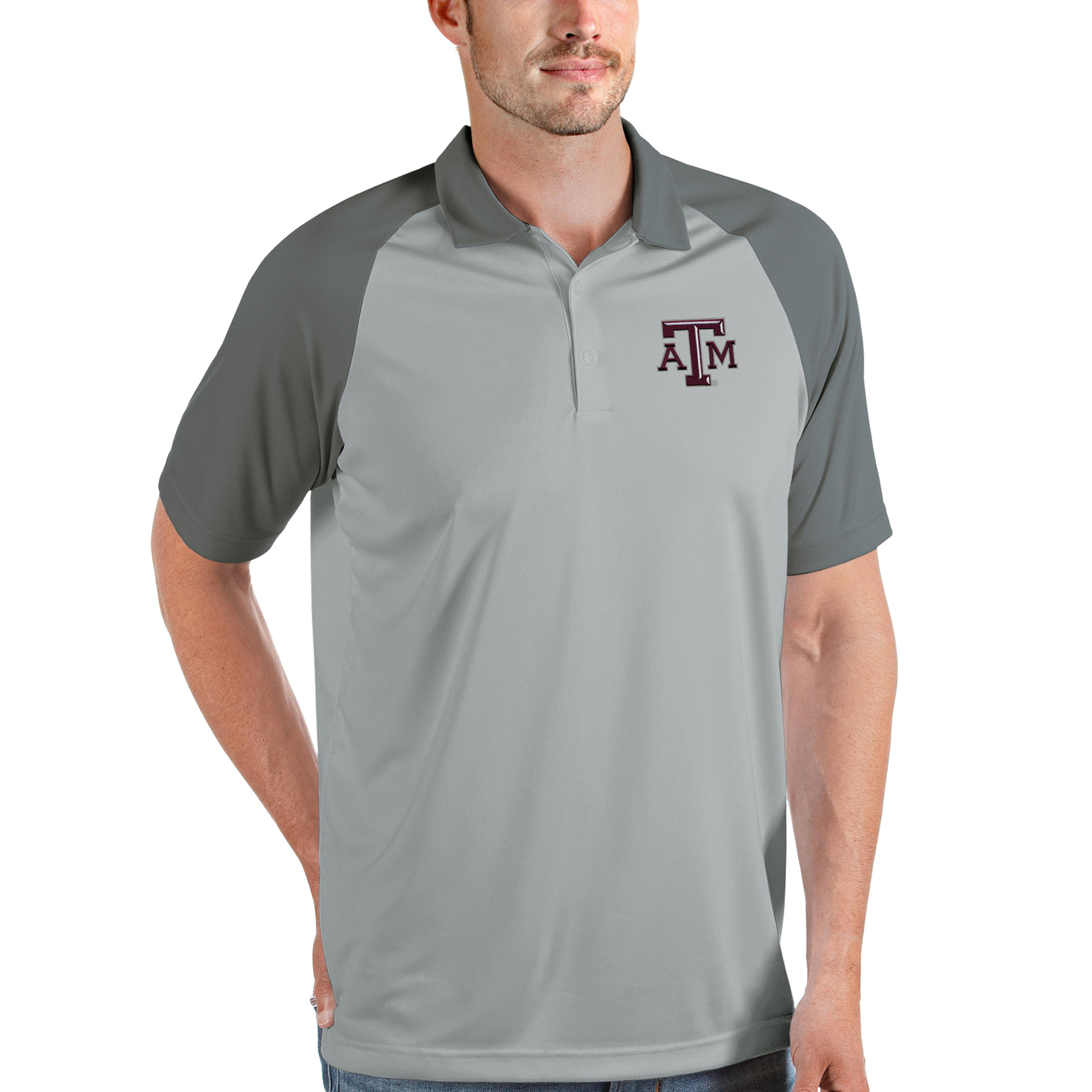 Men's Antigua Silver/Steel Texas A&M Aggies Nova Polo