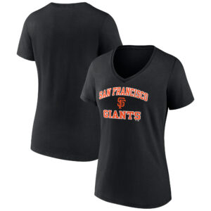 Women's Black San Francisco Giants Heart and Soul V-Neck T-Shirt