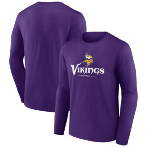 Men's Purple Minnesota Vikings Logo Team Lockup Long Sleeve T-Shirt