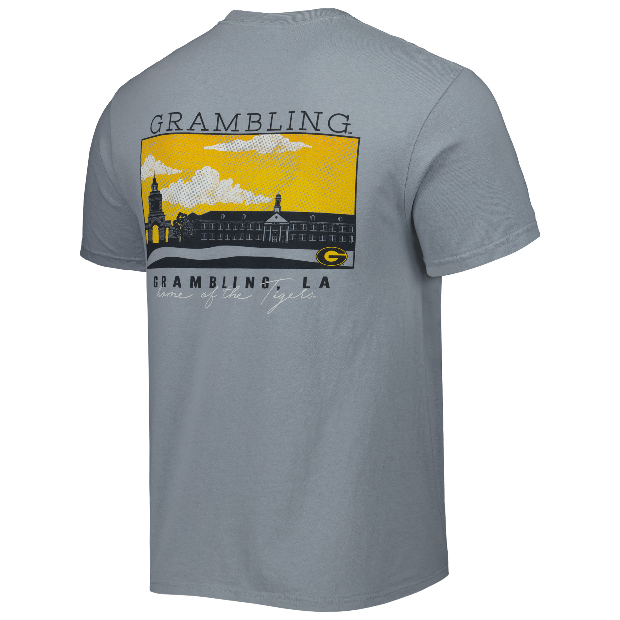 Men's Gray Grambling Tigers Campus Scenery Comfort Color T-Shirt - Image 7