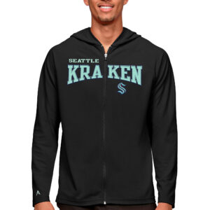 Men's Antigua Black Seattle Kraken Legacy Full-Zip Hoodie