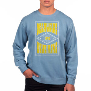 Men's Uscape Apparel Royal Delaware Fightin' Blue Hens Pigment Dyed Fleece Crewneck Sweatshirt