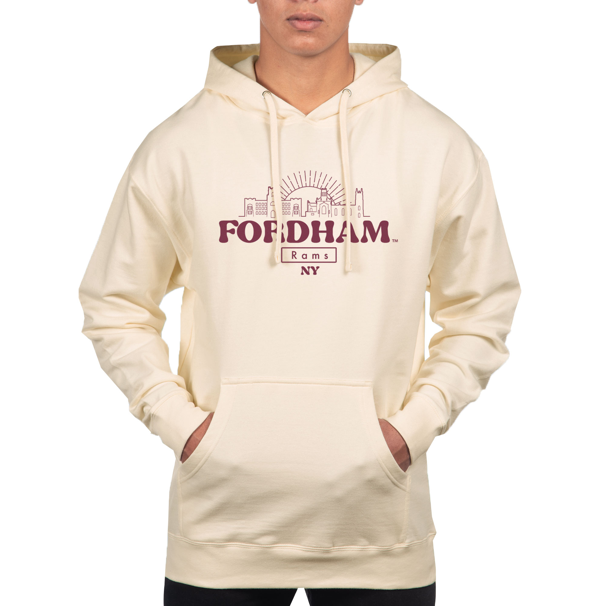 Men's Uscape Apparel Cream Fordham Rams Standard Hoodie