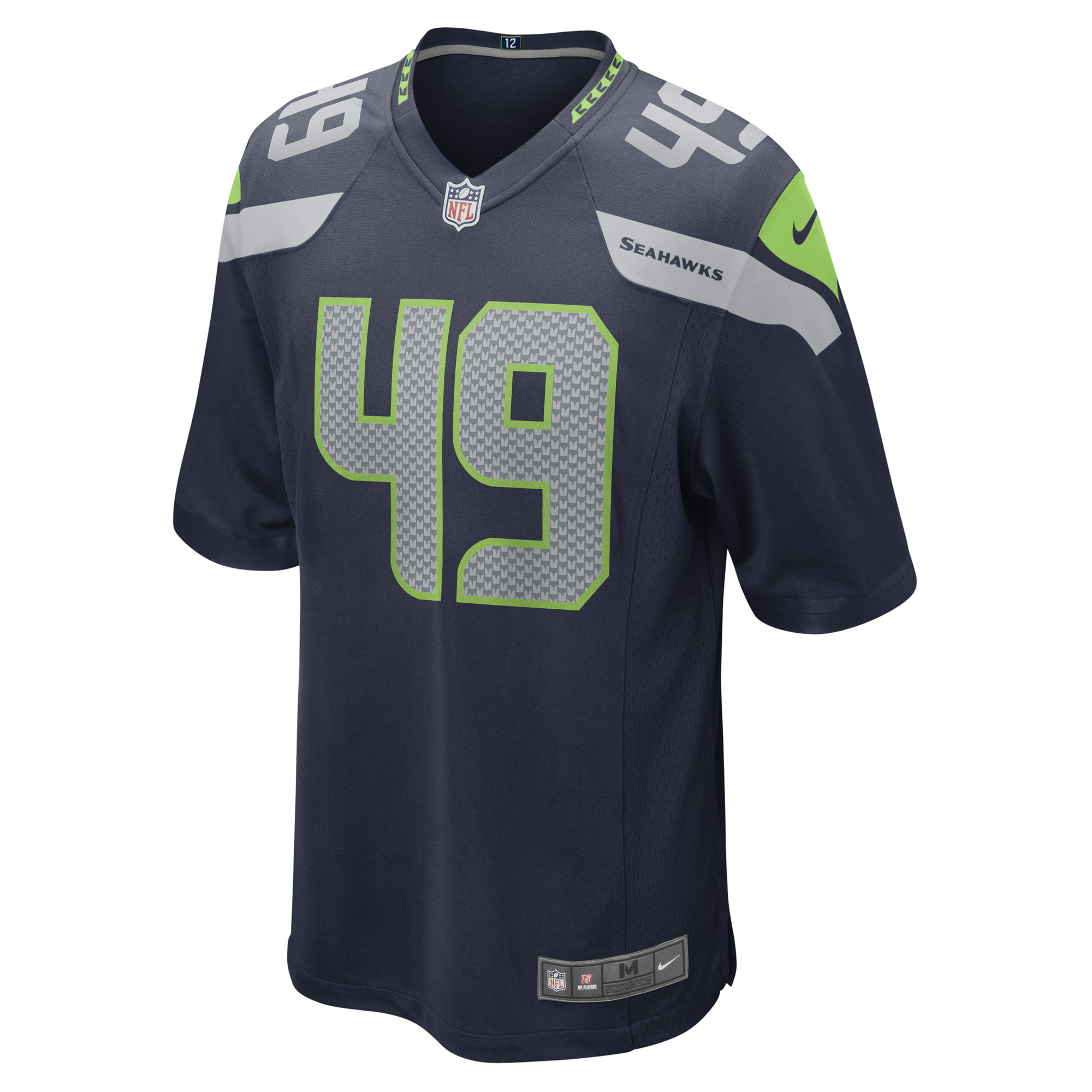 Men's Nike Joshua Onujiogu College Navy Seattle Seahawks Game Player Jersey - Image 6