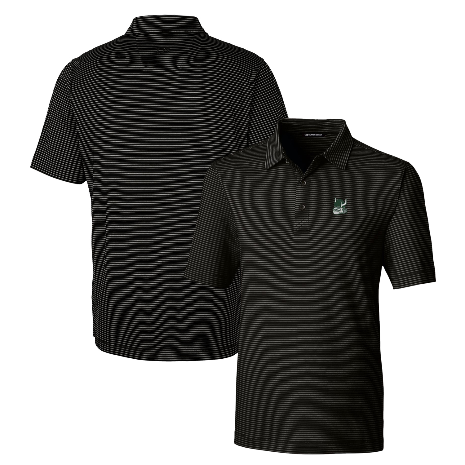Men's Cutter & Buck Black Portland State Vikings Forge Pencil Stripe Stretch Polo - Image 5
