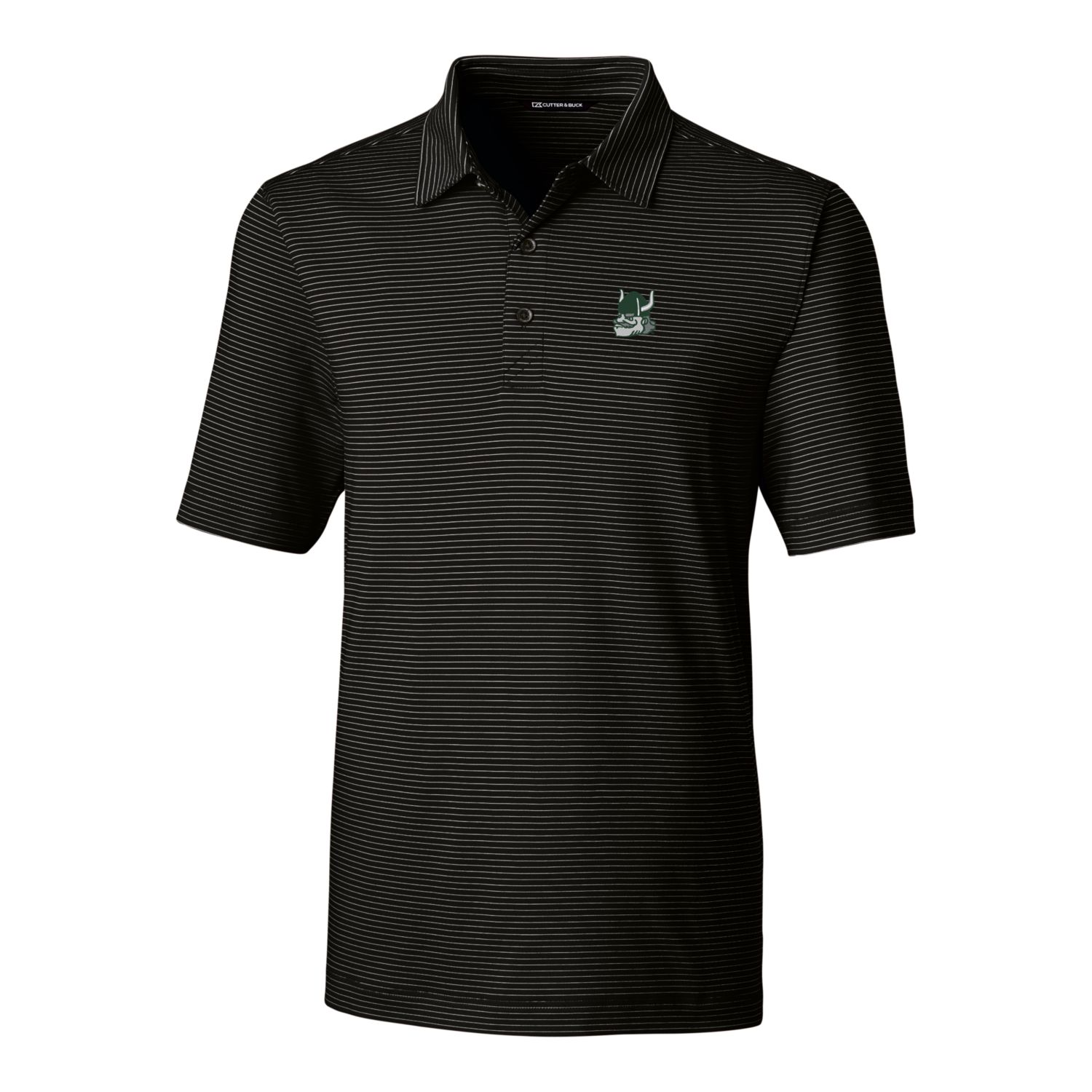 Men's Cutter & Buck Black Portland State Vikings Forge Pencil Stripe Stretch Polo - Image 3