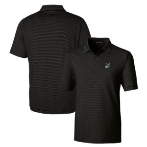 Men's Cutter & Buck Black Portland State Vikings Forge Pencil Stripe Stretch Polo