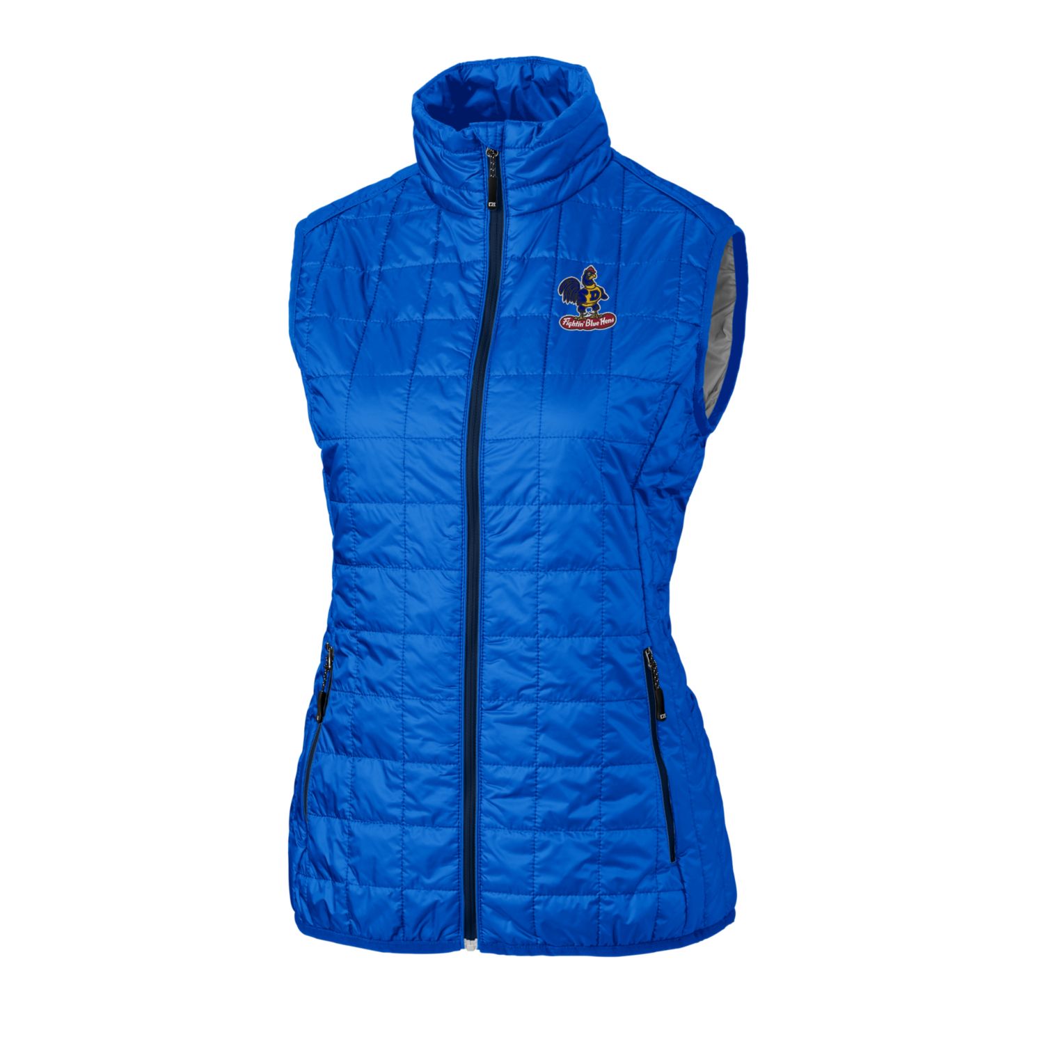Women's Cutter & Buck Royal Delaware Fightin' Blue Hens Vault Rainier PrimaLoft Eco Full-Zip Puffer Vest - Image 3