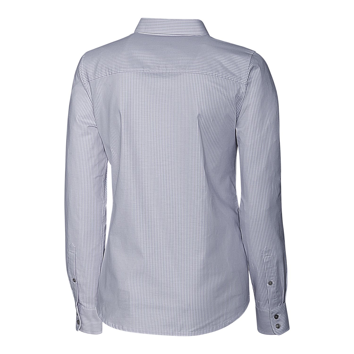 Women's Cutter & Buck Charcoal Old Dominion Monarchs Oxford Stripe Stretch Long Sleeve Button-Up Shirt - Image 7