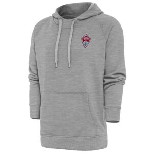 Men's Antigua Heather Gray Colorado Rapids Logo Victory Pullover Hoodie
