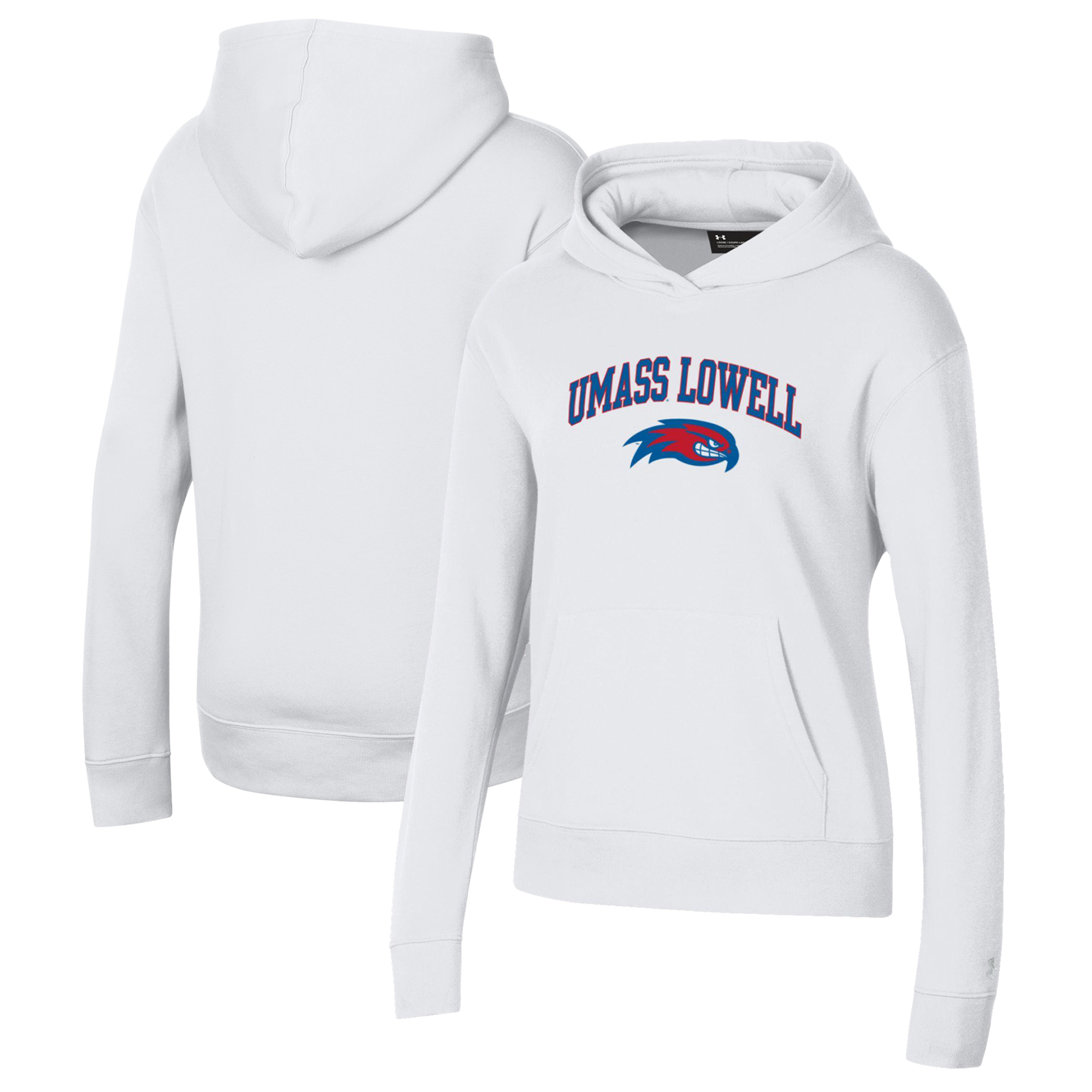 Women's Under Armour White UMass Lowell River Hawks All Day Pullover Hoodie