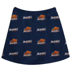 Girls Toddler Blue Bucknell Bison All Over Print Skirt