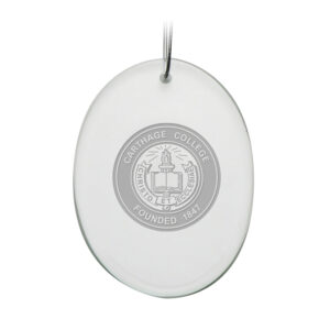 Carthage Firebirds Team Logo 2.75'' x 3.75'' Glass Oval Ornament