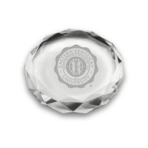 Eastern Kentucky Colonels 3'' Optic Crystal Faceted Paperweight