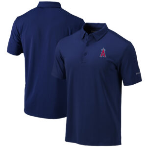 Men's Columbia Navy Los Angeles Angels Omni-Wick Drive Polo