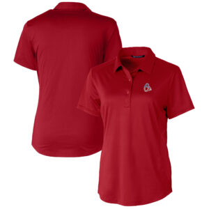Women's Cutter & Buck Cardinal Baltimore Orioles Americana Logo Prospect DryTec Textured Stretch Polo