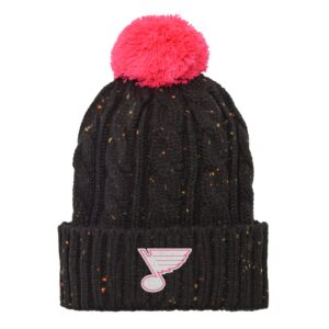 Girls Youth St. Louis Blues Black Nep Yarn Cuffed Knit Hat with Pom