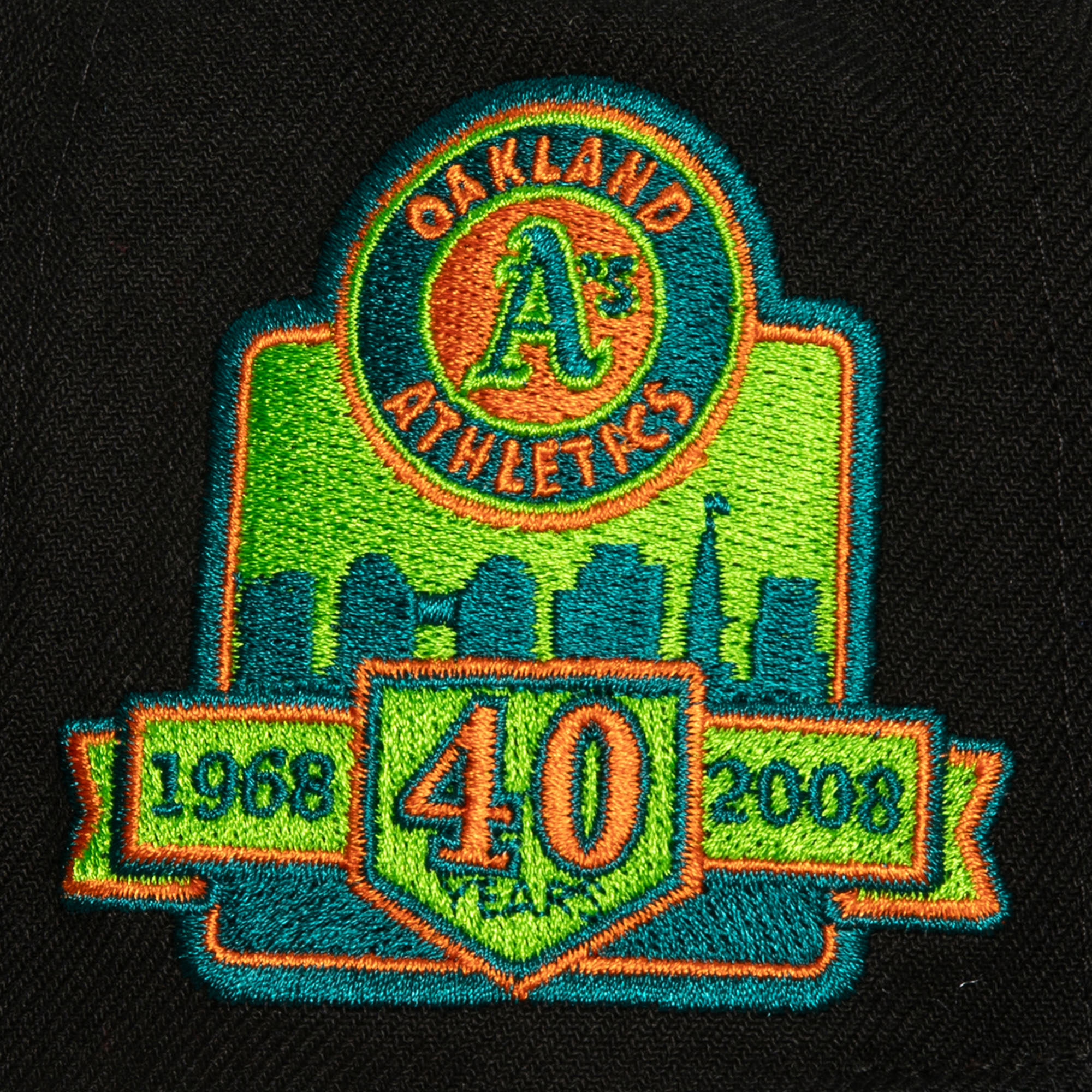Men's Mitchell & Ness Black/Teal Oakland Athletics Citrus Cooler Snapback Hat - Image 4