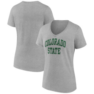 Women's Gray Colorado State Rams Basic Arch V-Neck T-Shirt