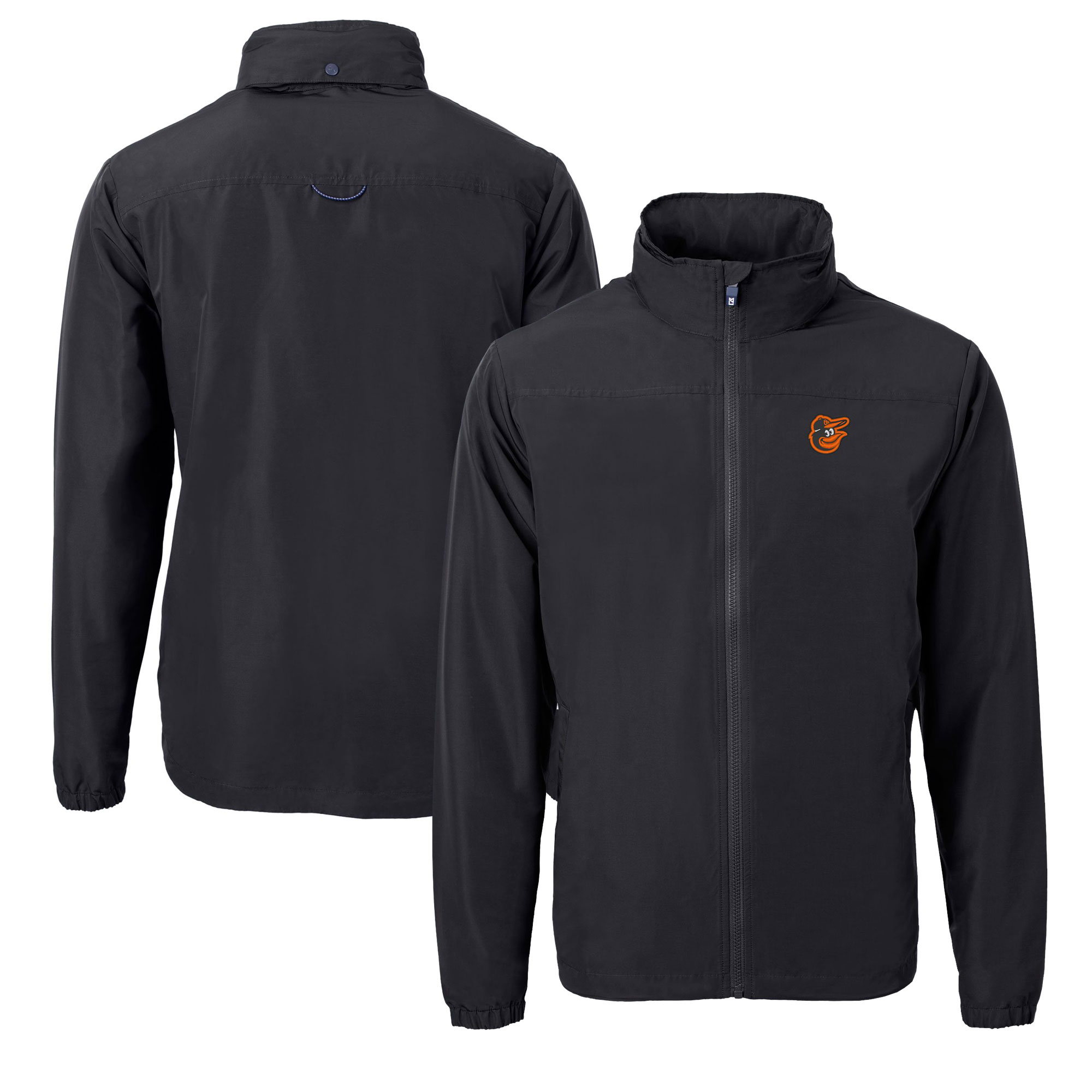 Men's Cutter & Buck Black Baltimore Orioles Charter Eco Recycled Full-Zip Jacket