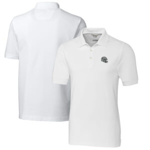 Men's Cutter & Buck  White Las Vegas Raiders Helmet Advantage Tri-Blend Pique Polo