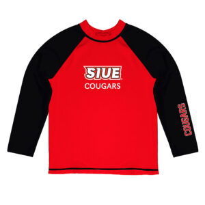 Toddler Vive La Fete  Red/Black Southern Illinois Edwardsville Cougars Solid Contrast Contrast Rash Guard