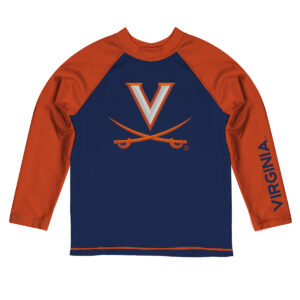 Toddler Vive La Fete  Blue/Orange Virginia Cavaliers Solid Contrast Contrast Rash Guard