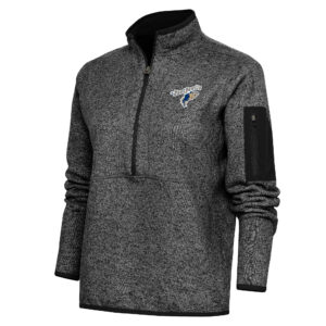 Women's Antigua  Heather Black Tri-City Dust Devils Fortune Half-Zip Pullover Jacket