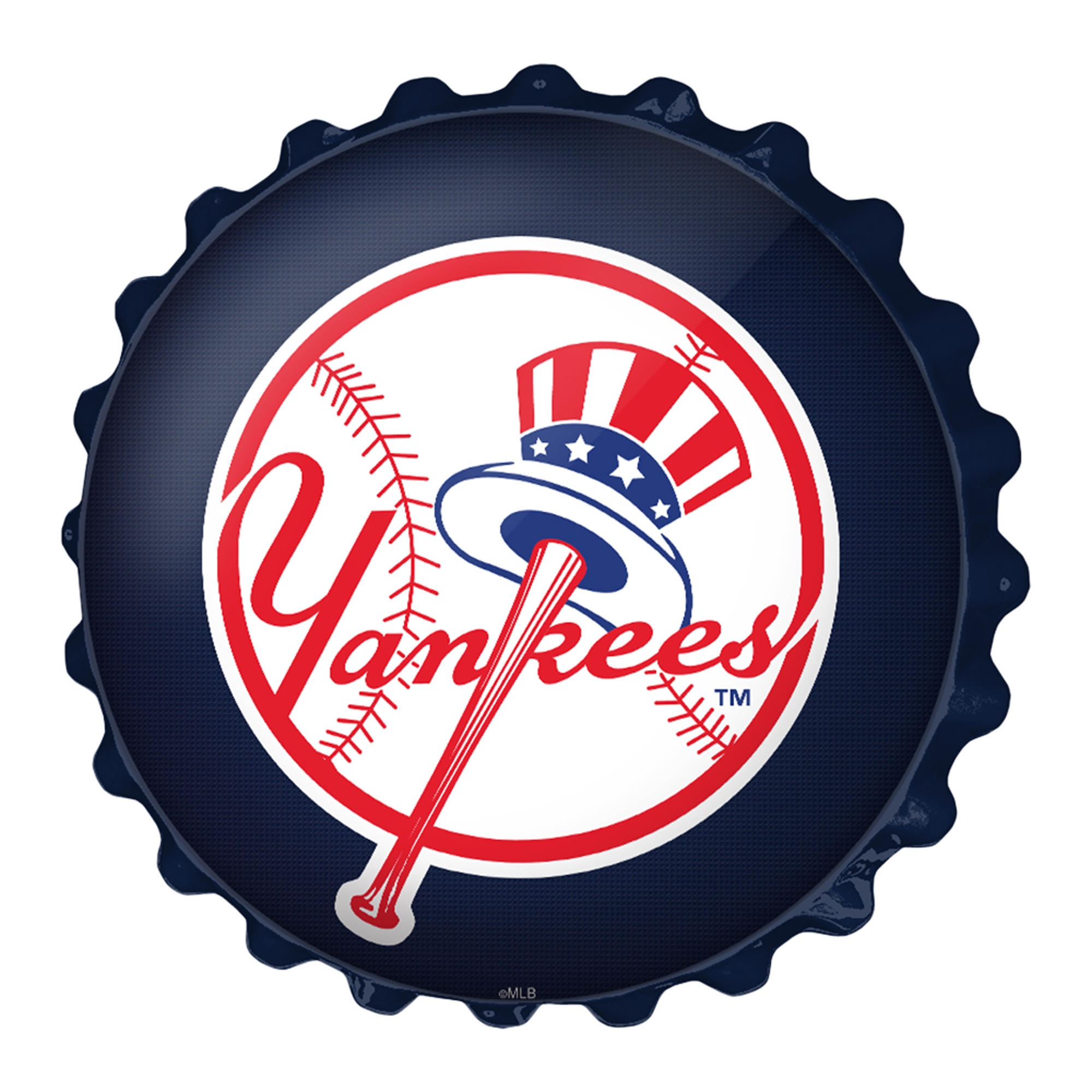 New York Yankees 19'' x 19'' Bottle Cap Wall Sign - Image 7