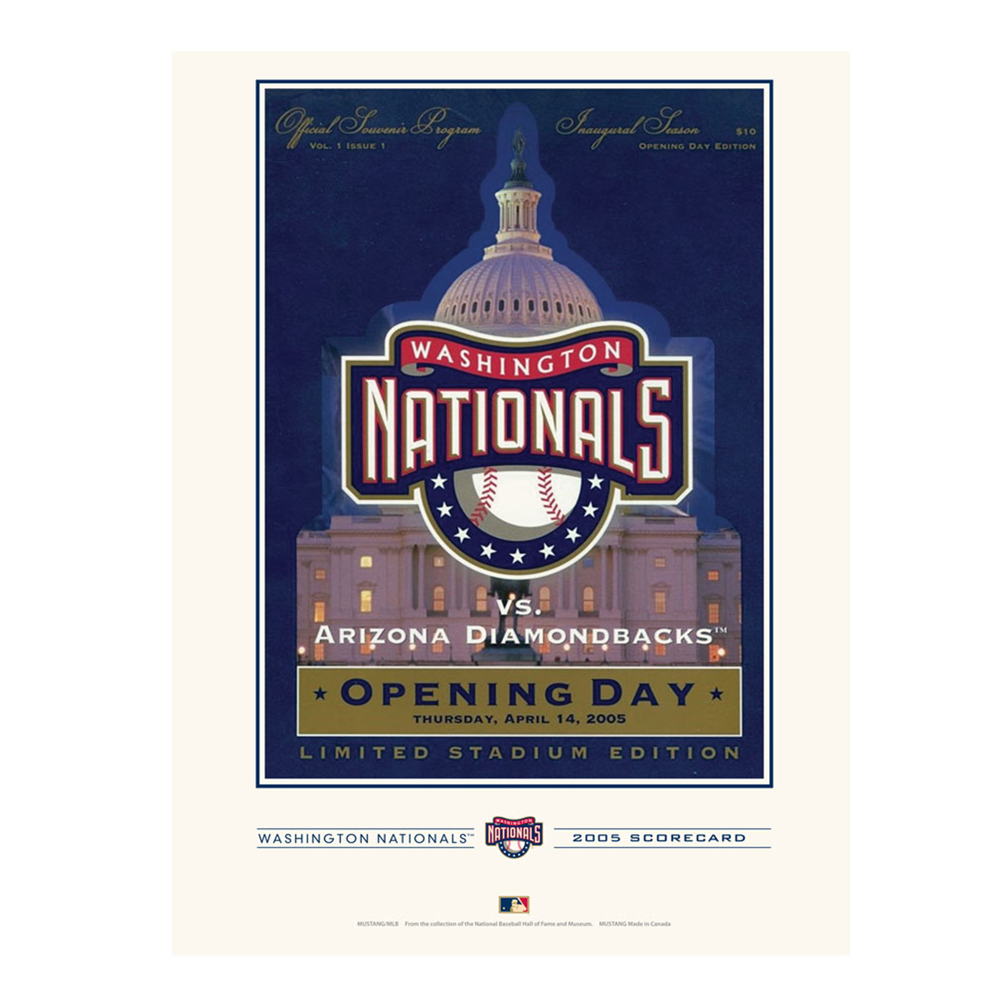 Washington Nationals 12" x 16" 2005 Program Cover Art Print