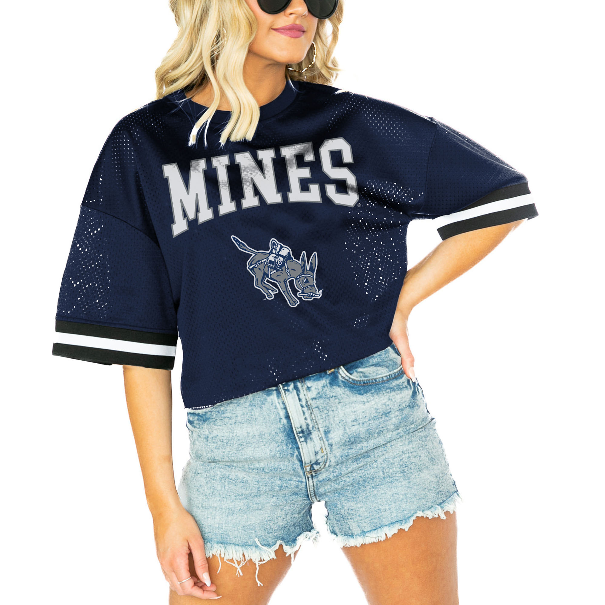 Women's Gameday Couture Navy Colorado School of Mines Orediggers Game Face Fashion Jersey