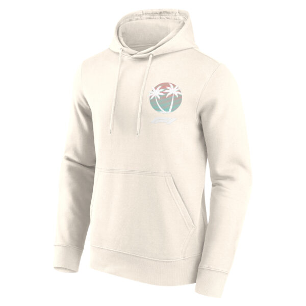 Men's Cream Formula 1 Stacked Beach Club Pullover Hoodie - Image 6